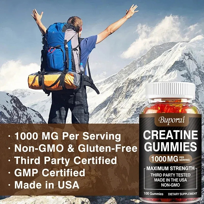 Creatine Monohydrate Gummies - Boost Energy, Build Muscle Mass, and Improve Athletic Performance