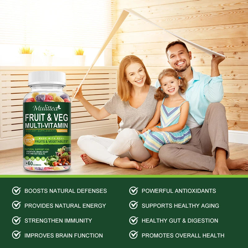 Digestive Detox Gummies with Fruits & Veggies Blend