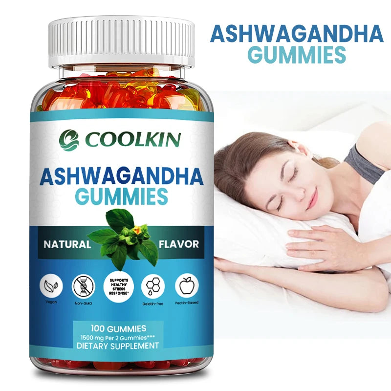 Ashwagandha Gummies – Stress Relief, Anxiety Support, Improve Focus, Energy & Sleep | Natural Mood & Brain Boost
