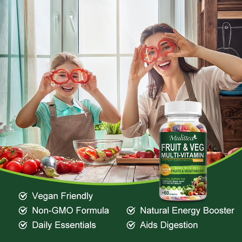 Digestive Detox Gummies with Fruits & Veggies Blend