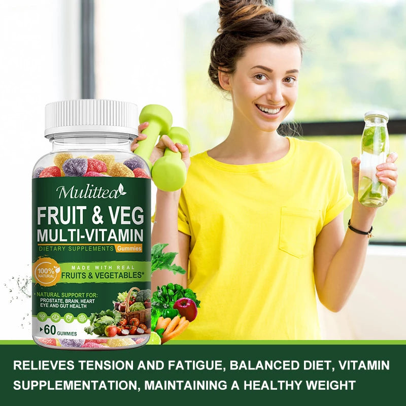 Digestive Detox Gummies with Fruits & Veggies Blend