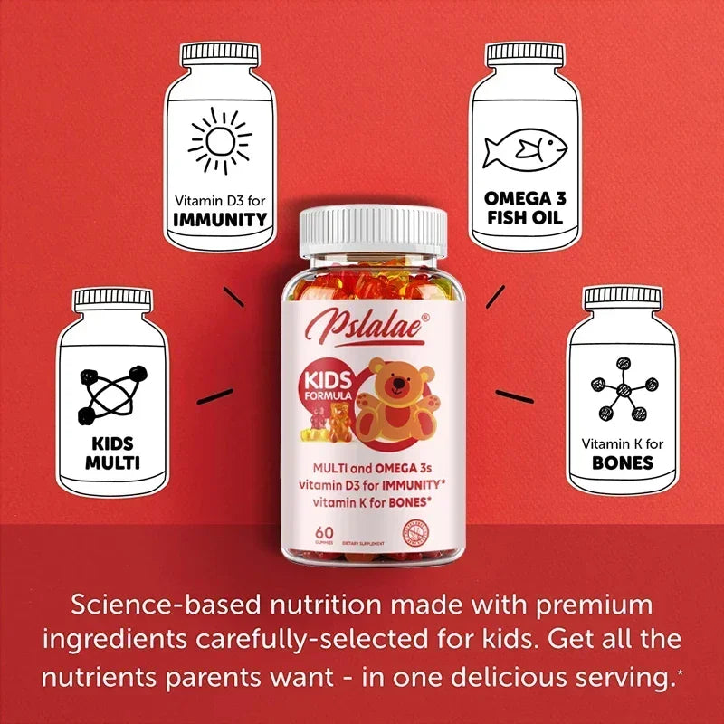 Kids' Smart Multivitamin Gummies – Boost Immunity, Memory & Focus | Sugar-Free, Natural, Fun Bear Shape