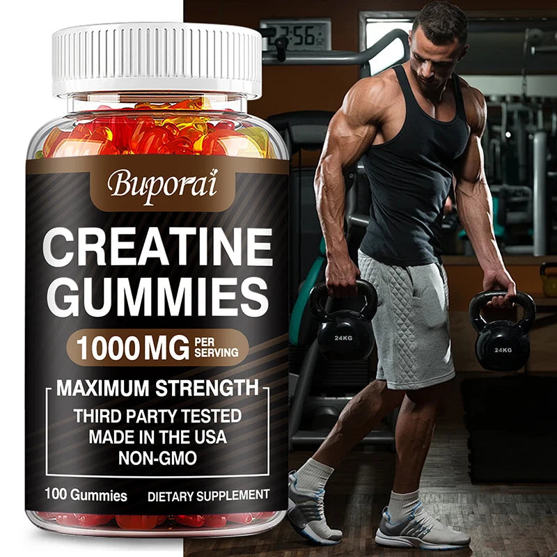 Creatine monohydrate gummies for muscle growth