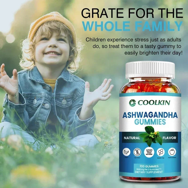 Ashwagandha Gummies – Stress Relief, Anxiety Support, Improve Focus, Energy & Sleep | Natural Mood & Brain Boost