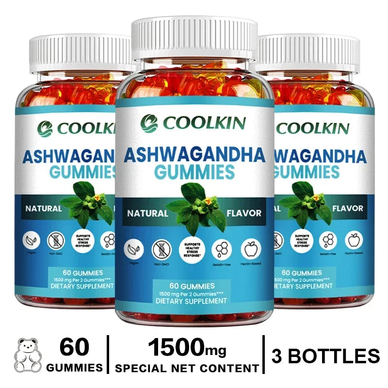 Ashwagandha Gummies – Stress Relief, Anxiety Support, Improve Focus, Energy & Sleep | Natural Mood & Brain Boost