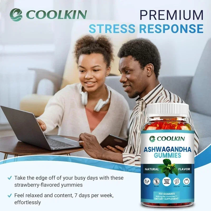 Ashwagandha Gummies – Stress Relief, Anxiety Support, Improve Focus, Energy & Sleep | Natural Mood & Brain Boost