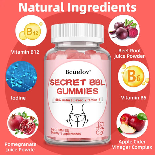BBL Gummies – Body Sculpting Gummies for Butt & Hips | Shape & Confidence Boost | 60 Gummies