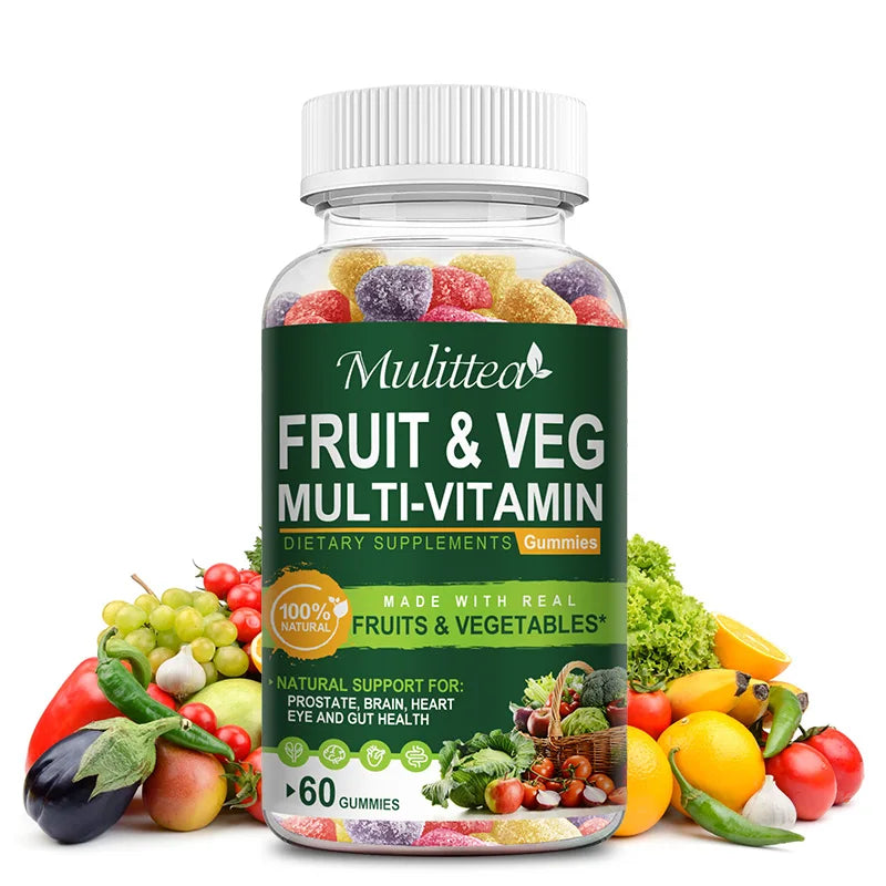 Digestive detox gummies with fruits and veggies